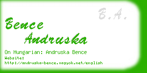 bence andruska business card